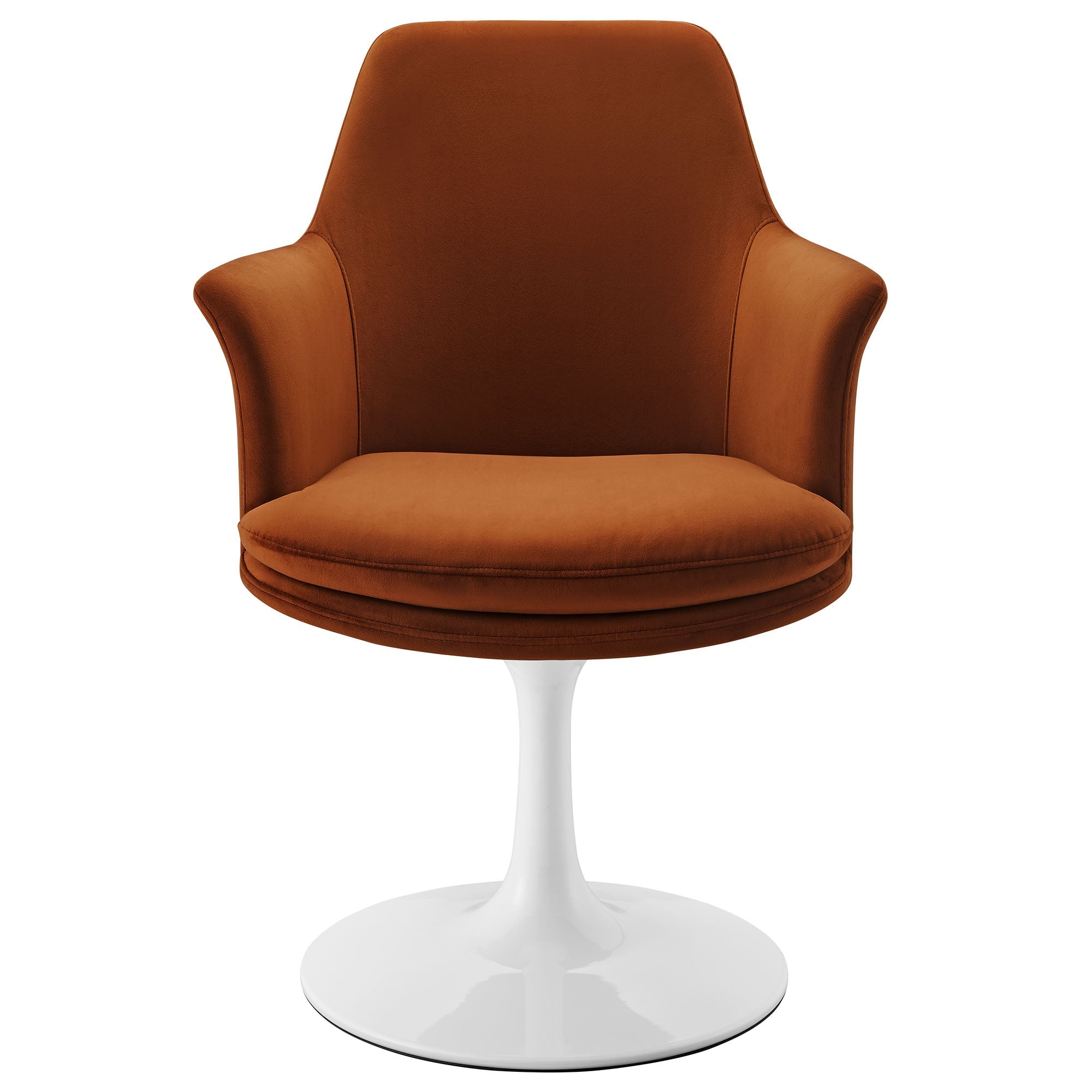 Nuvora Velvet Swivel Dining Armchair - White Rust Denmark Home