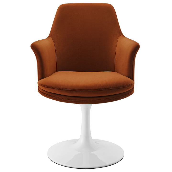 Nuvora Velvet Swivel Dining Armchair - White Rust Denmark Home