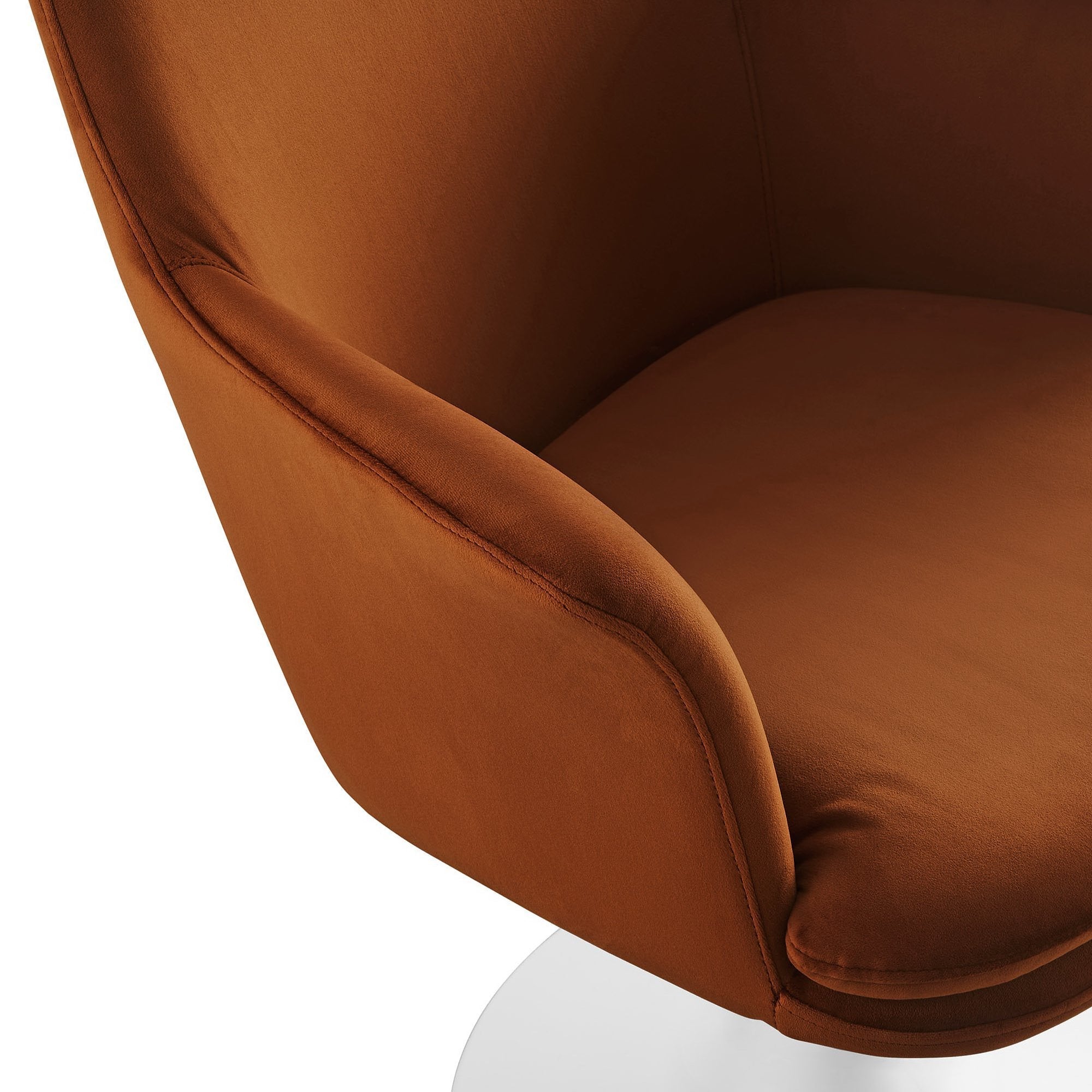 Nuvora Velvet Swivel Dining Armchair - White Rust Denmark Home