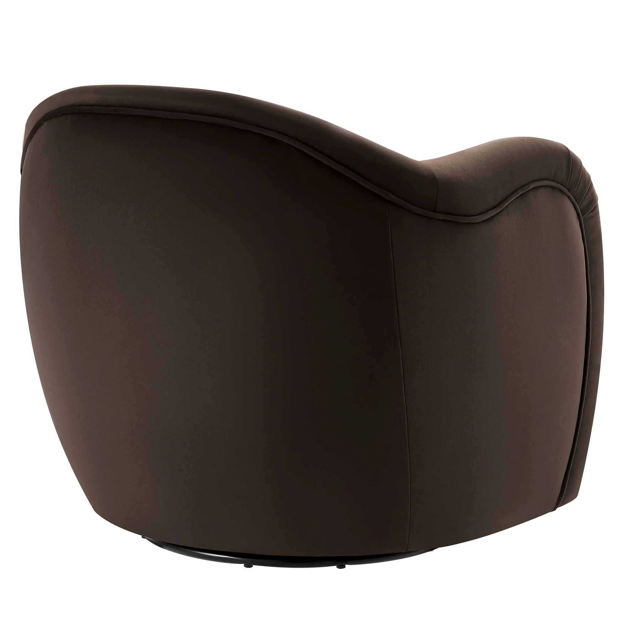 Varelle Velvet Swivel Accent Chair-Chocolate Brown Denmark Home