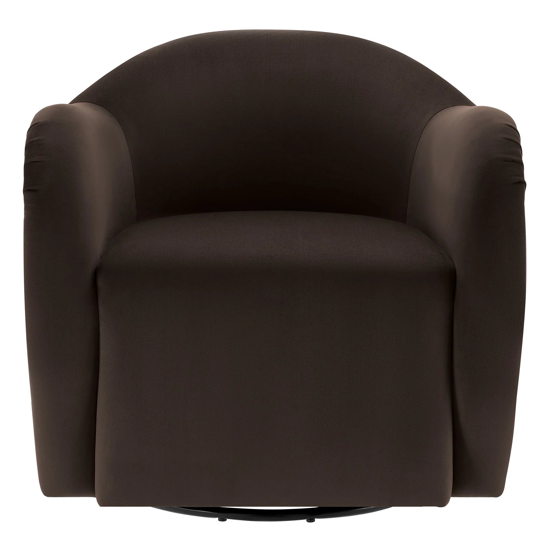 Varelle Velvet Swivel Accent Chair-Chocolate Brown Denmark Home