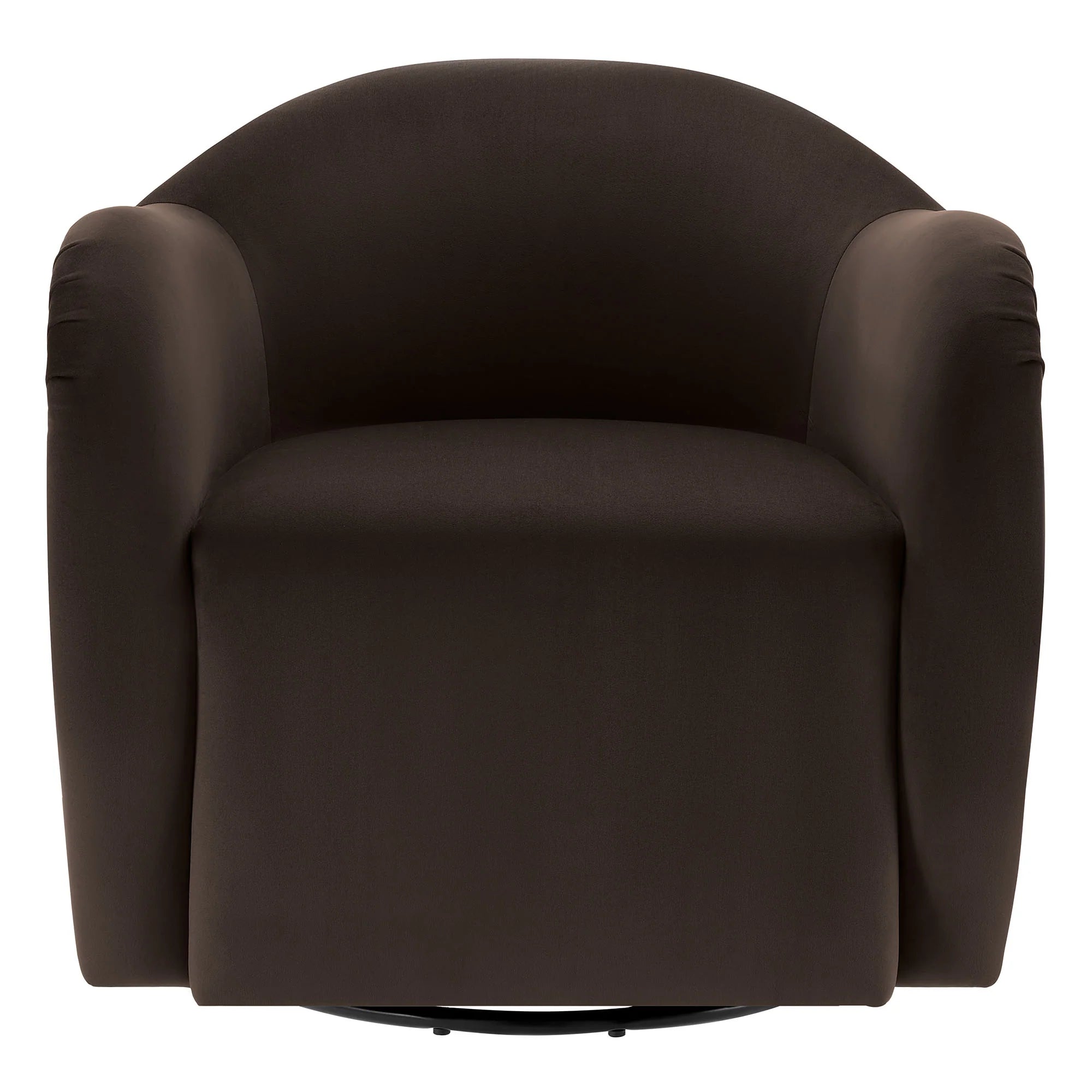 Varelle Velvet Swivel Accent Chair-Chocolate Brown Denmark Home