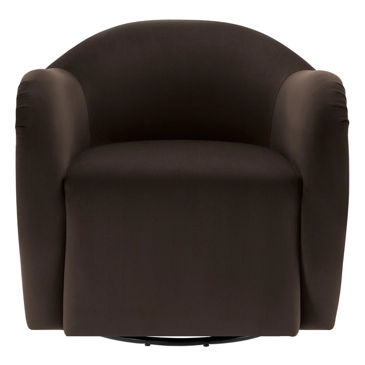 Varelle Velvet Swivel Accent Chair-Chocolate Brown Denmark Home