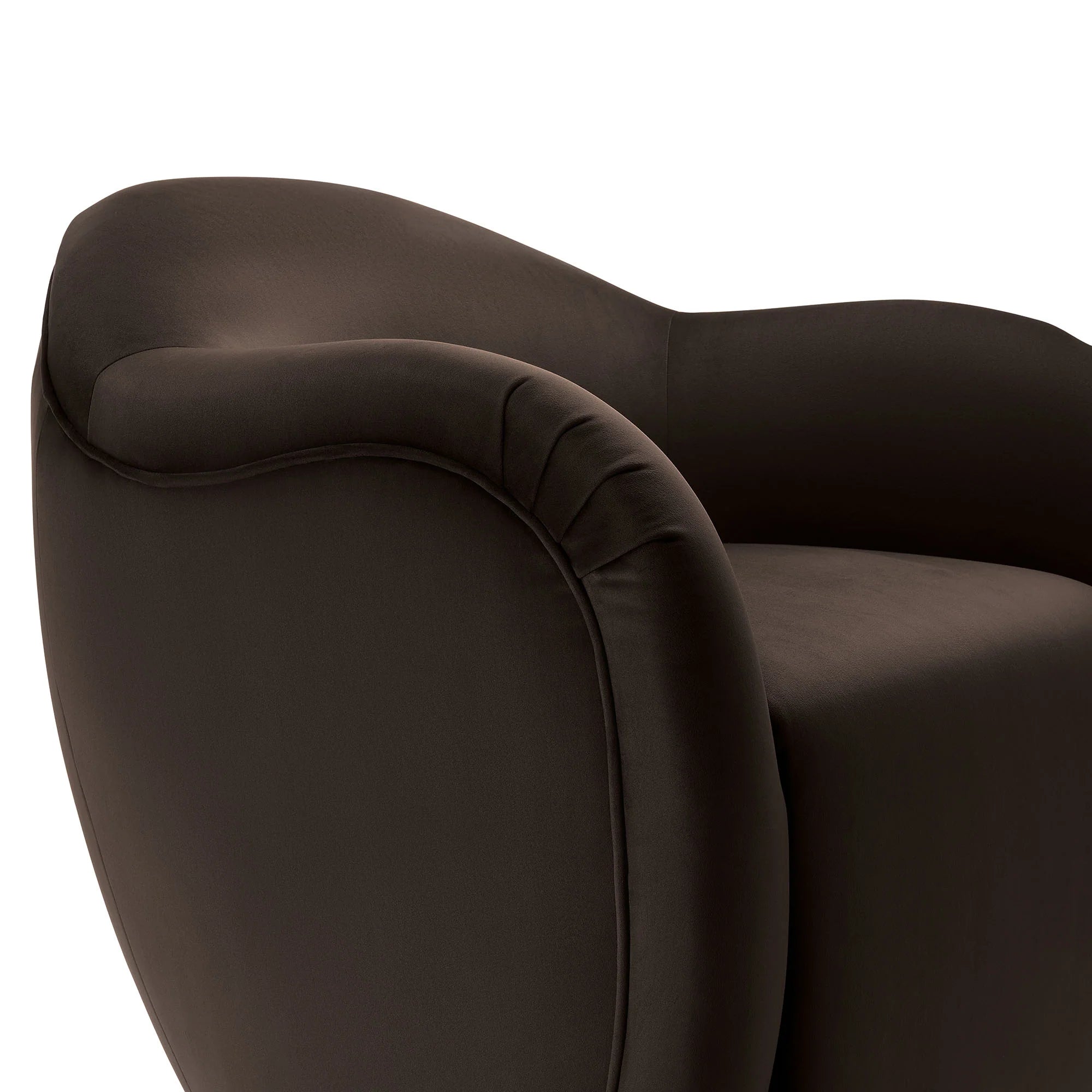 Varelle Velvet Swivel Accent Chair-Chocolate Brown Denmark Home