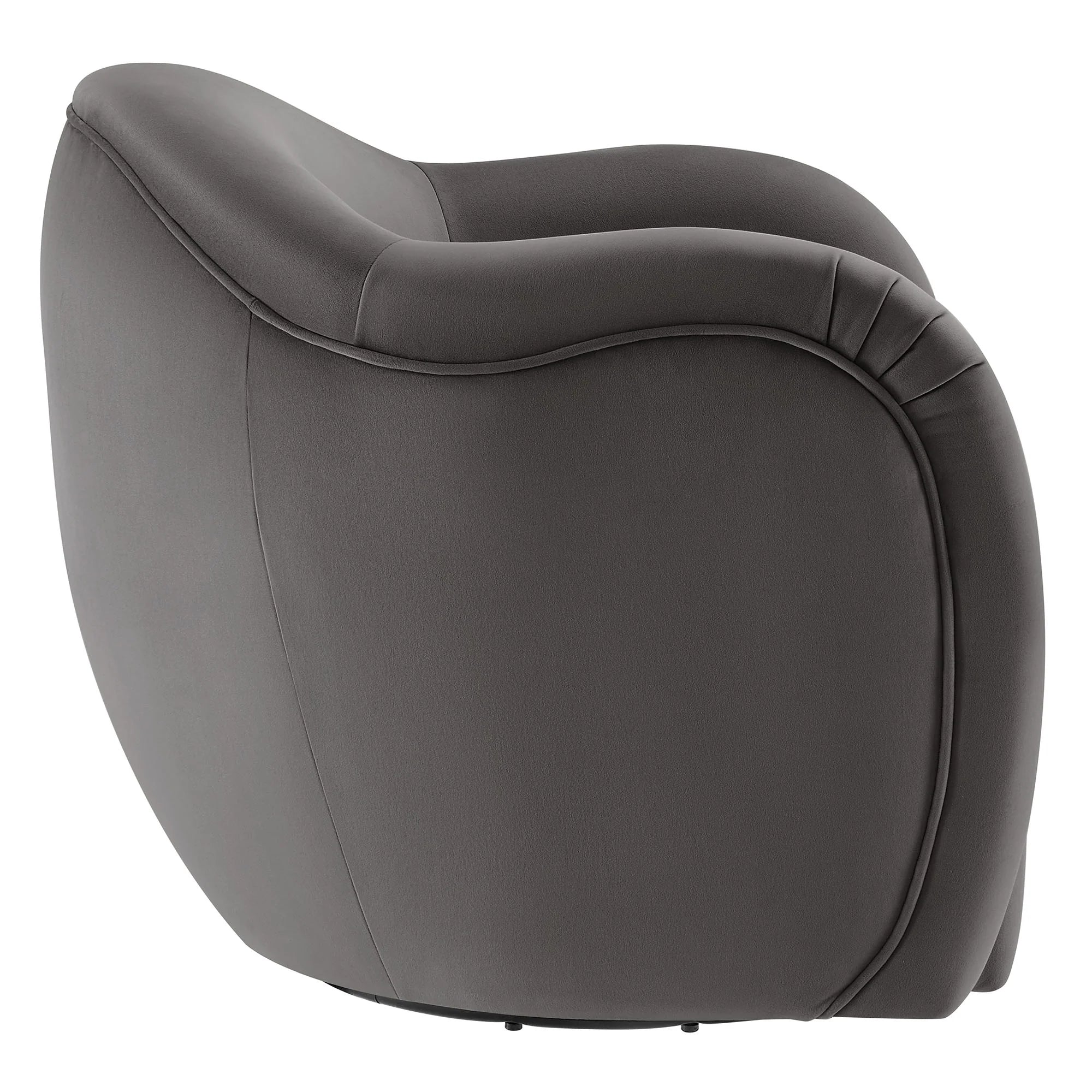 Varelle Velvet Swivel Accent Chair-Storm Gray Denmark Home