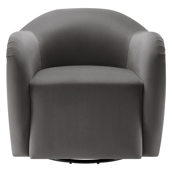 Varelle Velvet Swivel Accent Chair-Storm Gray Denmark Home