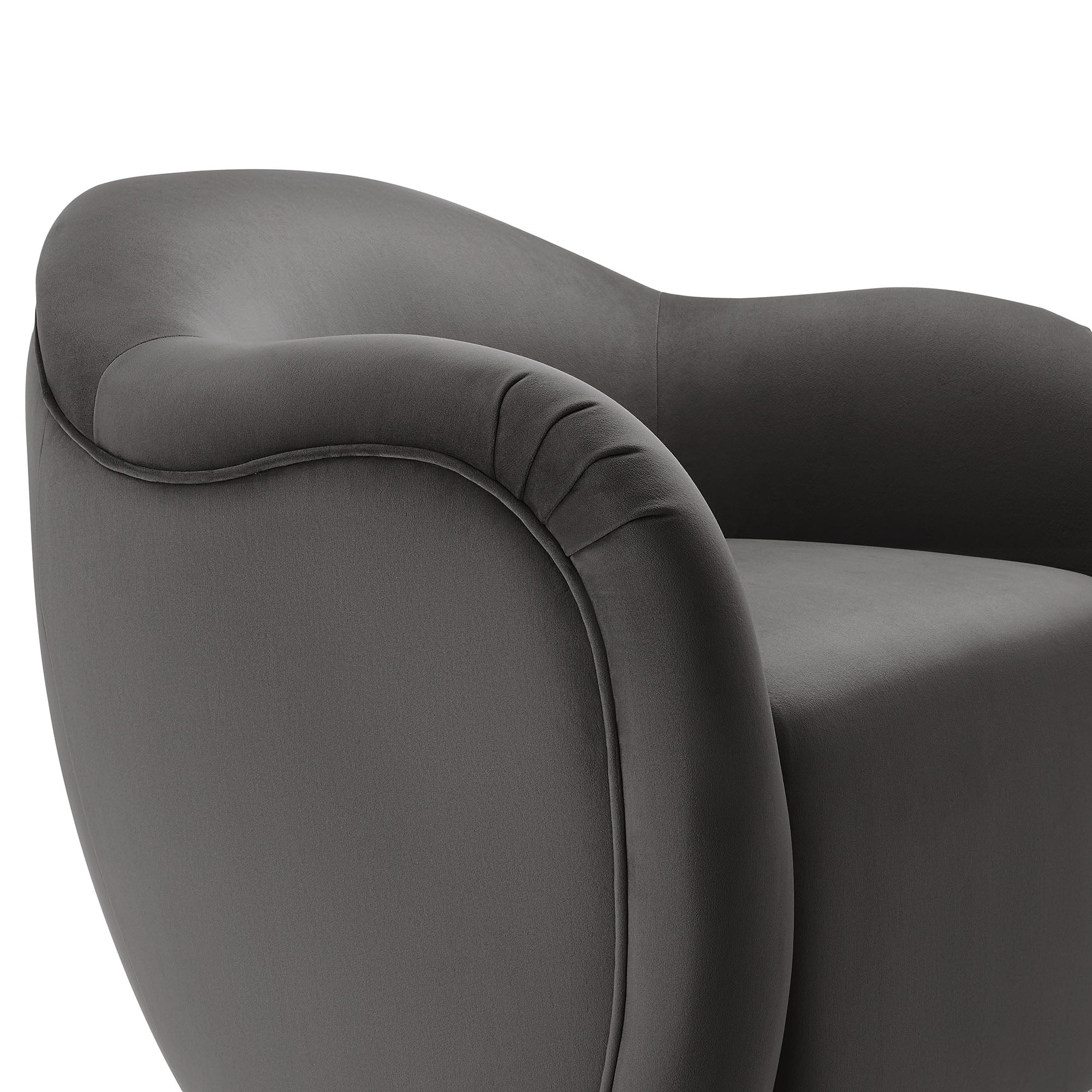 Varelle Velvet Swivel Accent Chair-Storm Gray Denmark Home