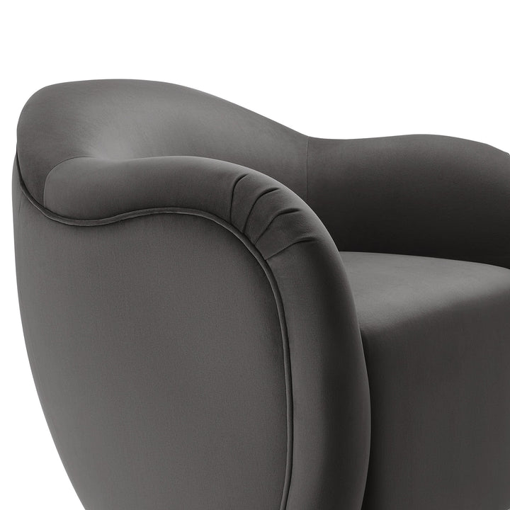 Varelle Velvet Swivel Accent Chair-Storm Gray Denmark Home
