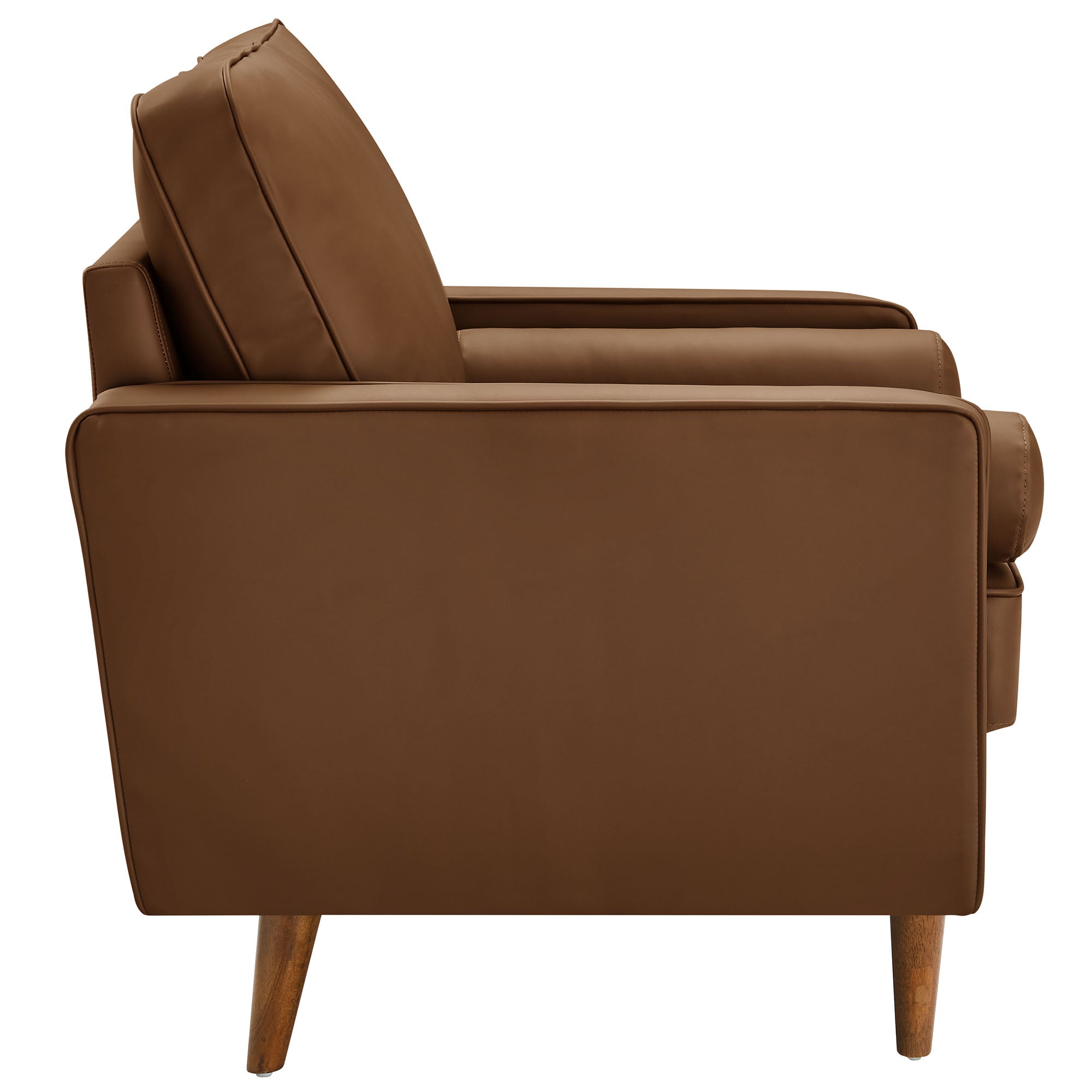 Eldvar Tufted Vegan Leather Accent Armchair – Brown Denmark Home