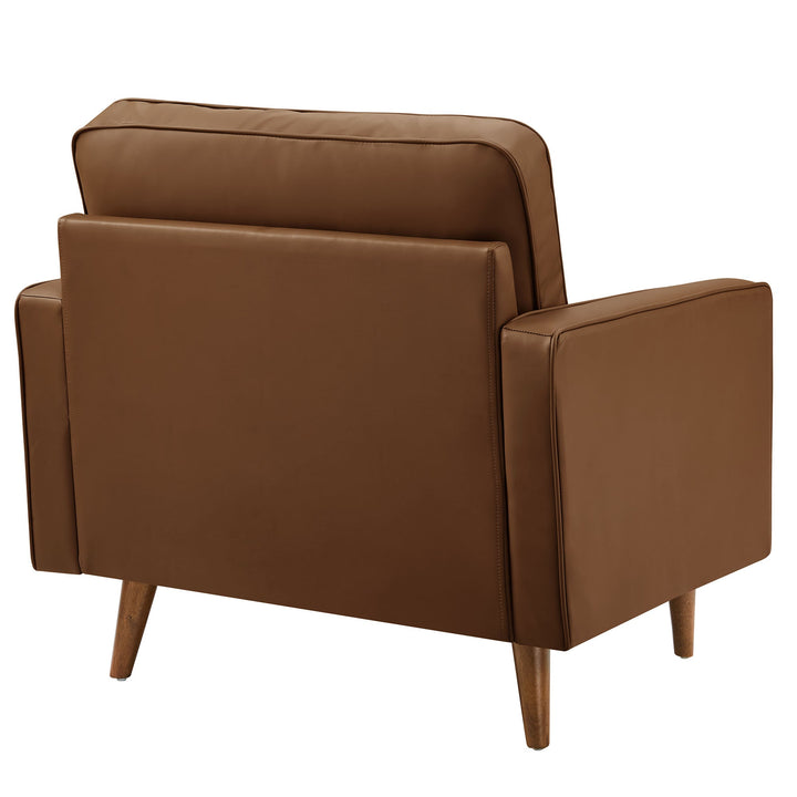 Eldvar Tufted Vegan Leather Accent Armchair – Brown Denmark Home