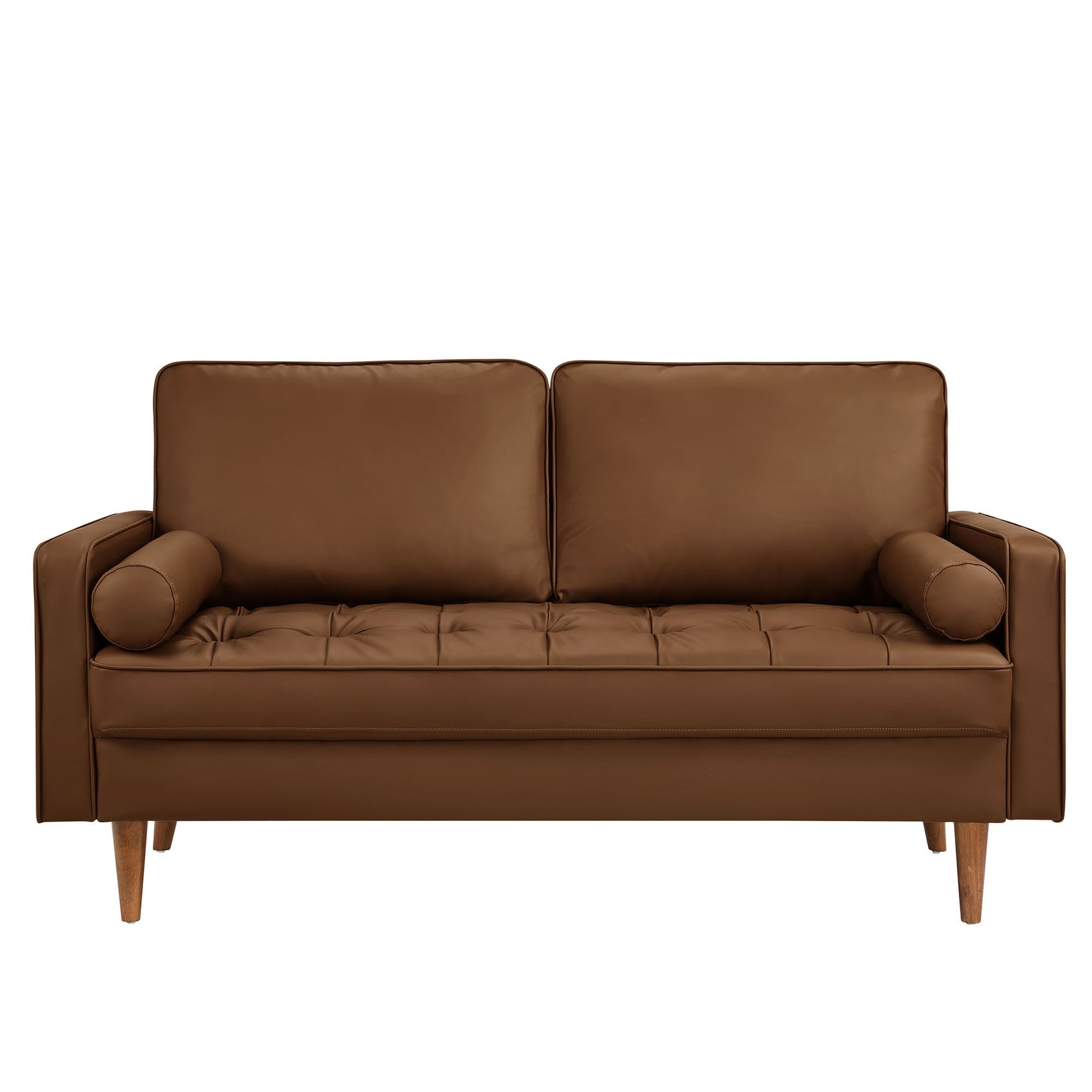 Archon Faux Leather Loveseat – Brown