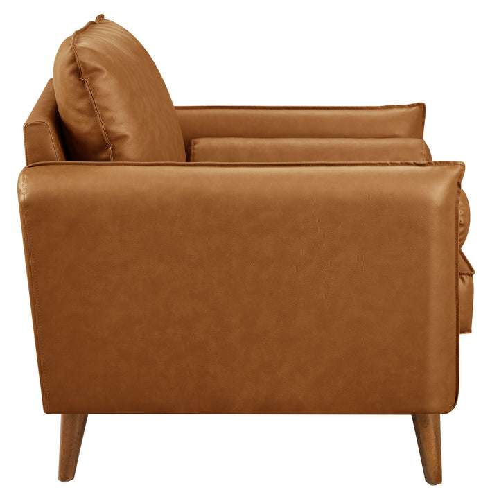Aurelis Vegan Leather Accent Armchair – Tan Denmark Home