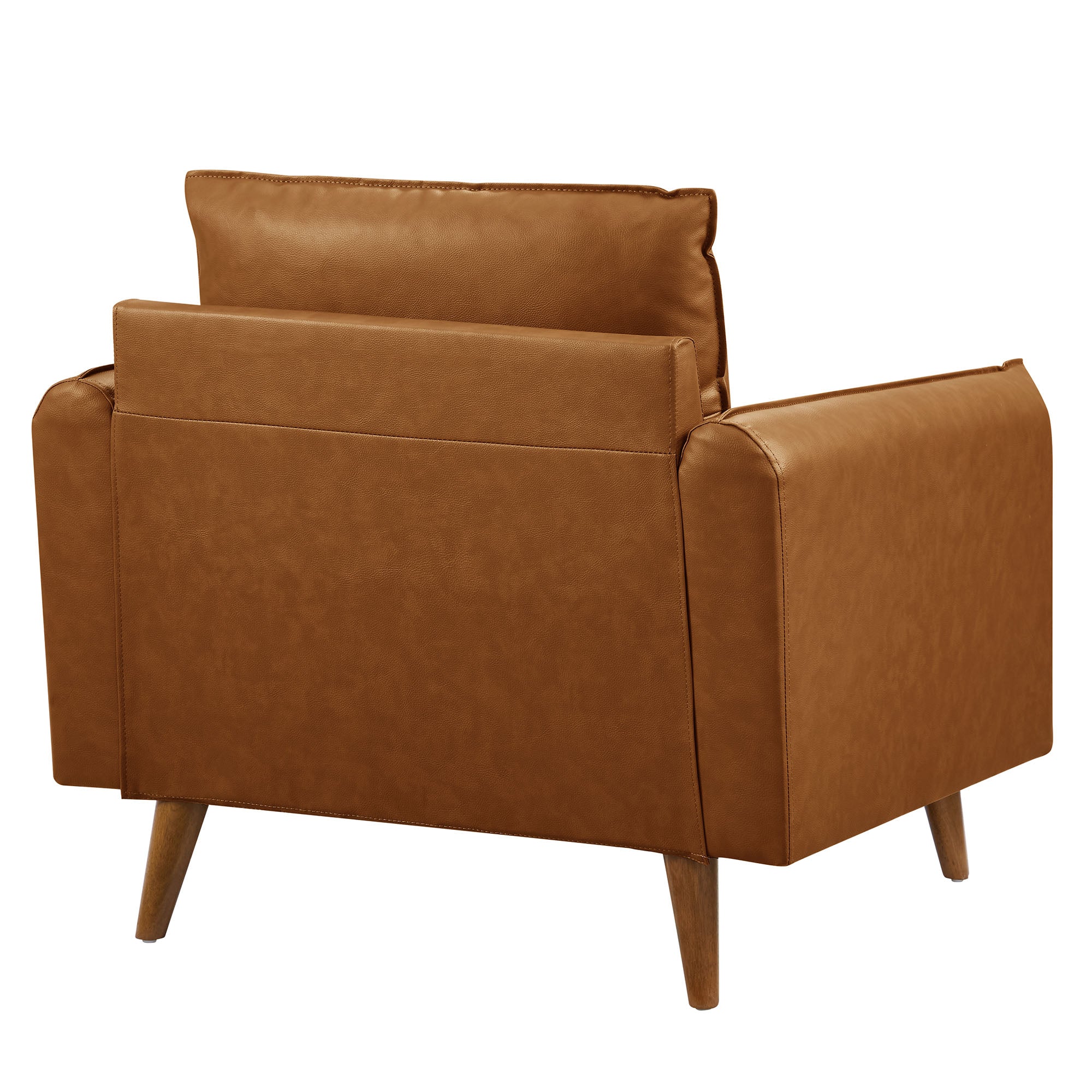 Aurelis Vegan Leather Accent Armchair – Tan Denmark Home