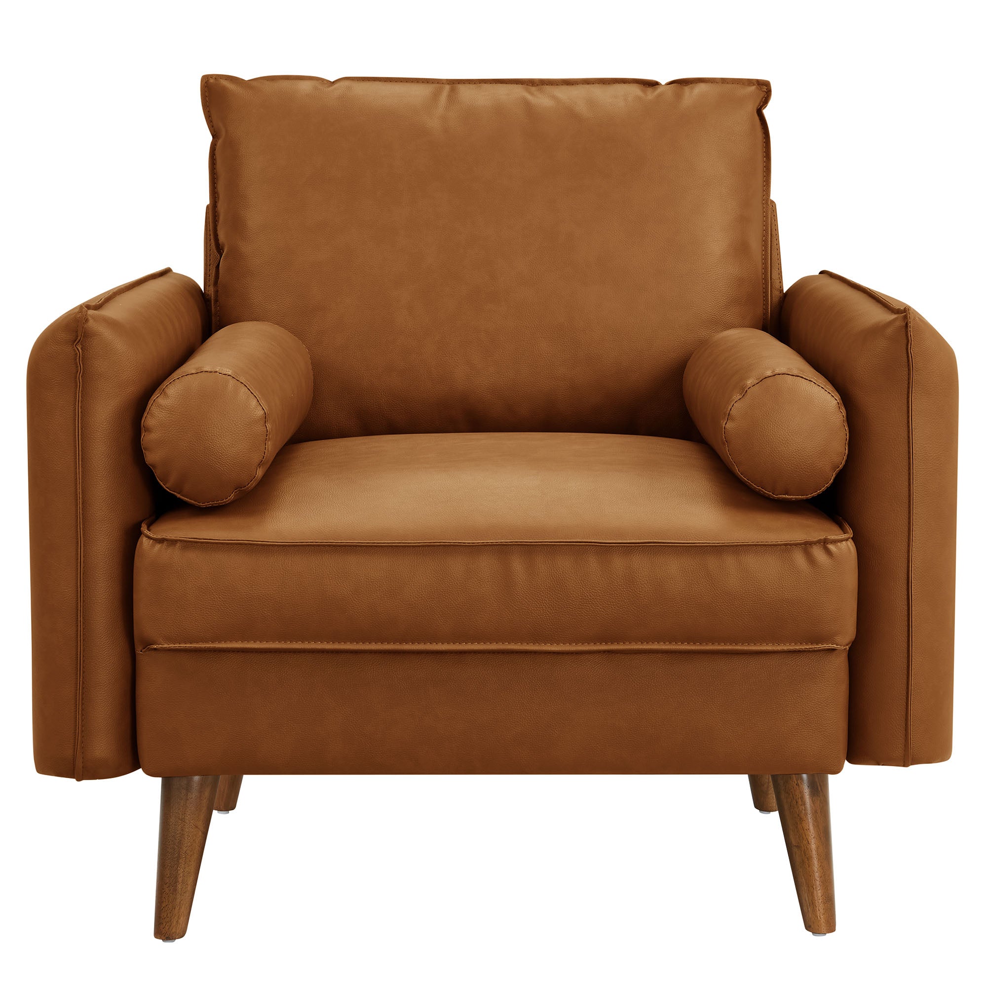 Aurelis Vegan Leather Accent Armchair – Tan Denmark Home