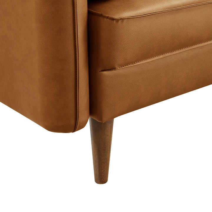 Aurelis Vegan Leather Accent Armchair – Tan Denmark Home