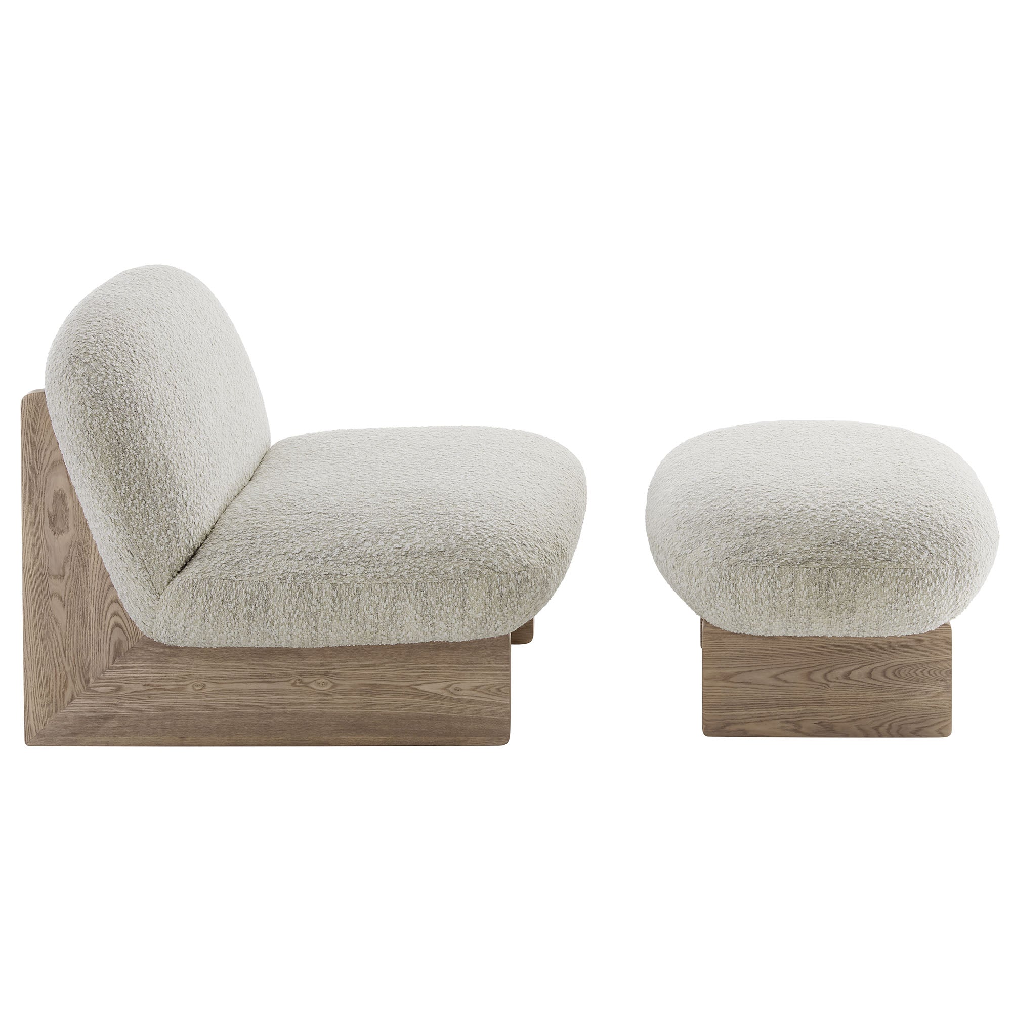 Orvena Accent Chair with Ottoman - Pearl Oak Denmark Home