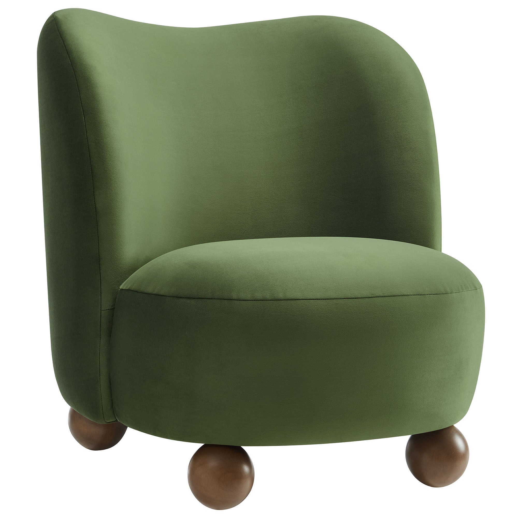 Elmora Accent Chair-Moss Green Walnut Denmark Home