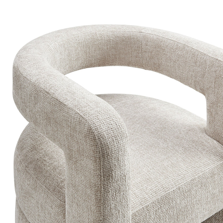 Hygra Chenille Accent Chair-Dove Gray Denmark Home