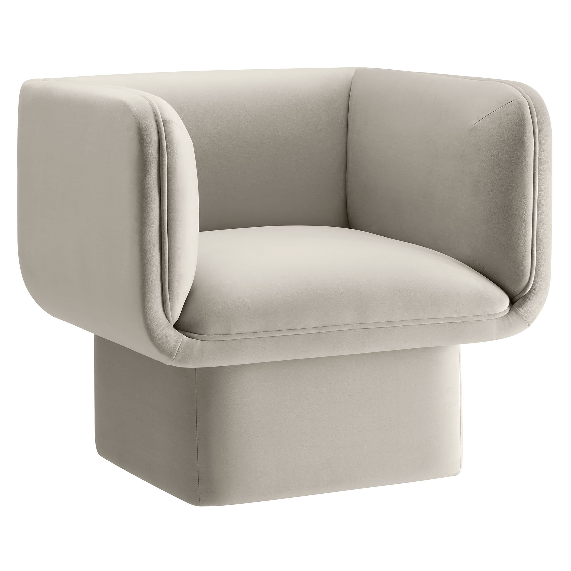 Revo Velvet Accent Armchair-Almond Denmark Home