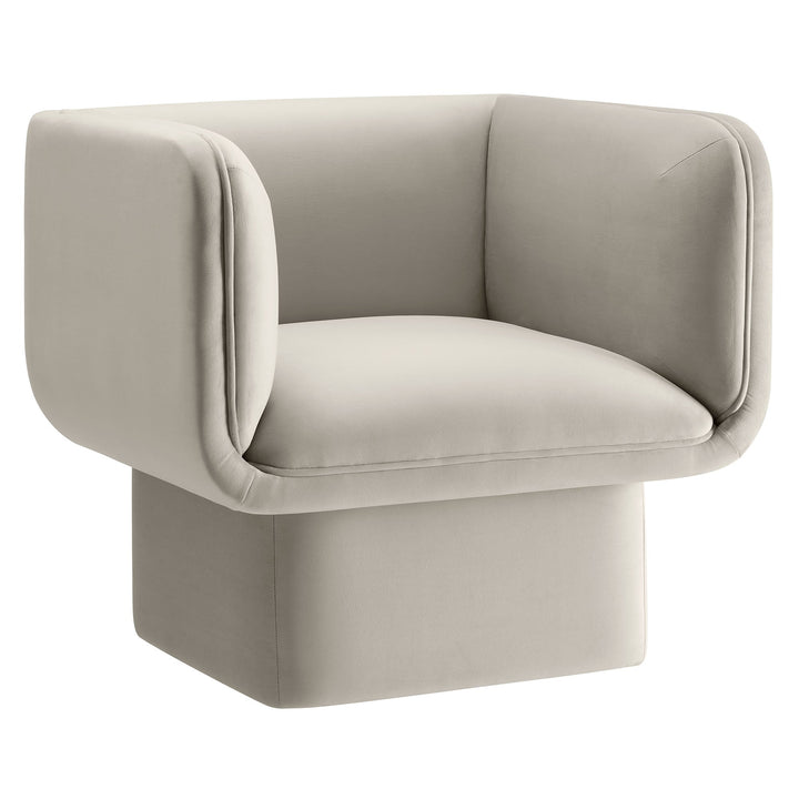 Revo Velvet Accent Armchair-Almond Denmark Home