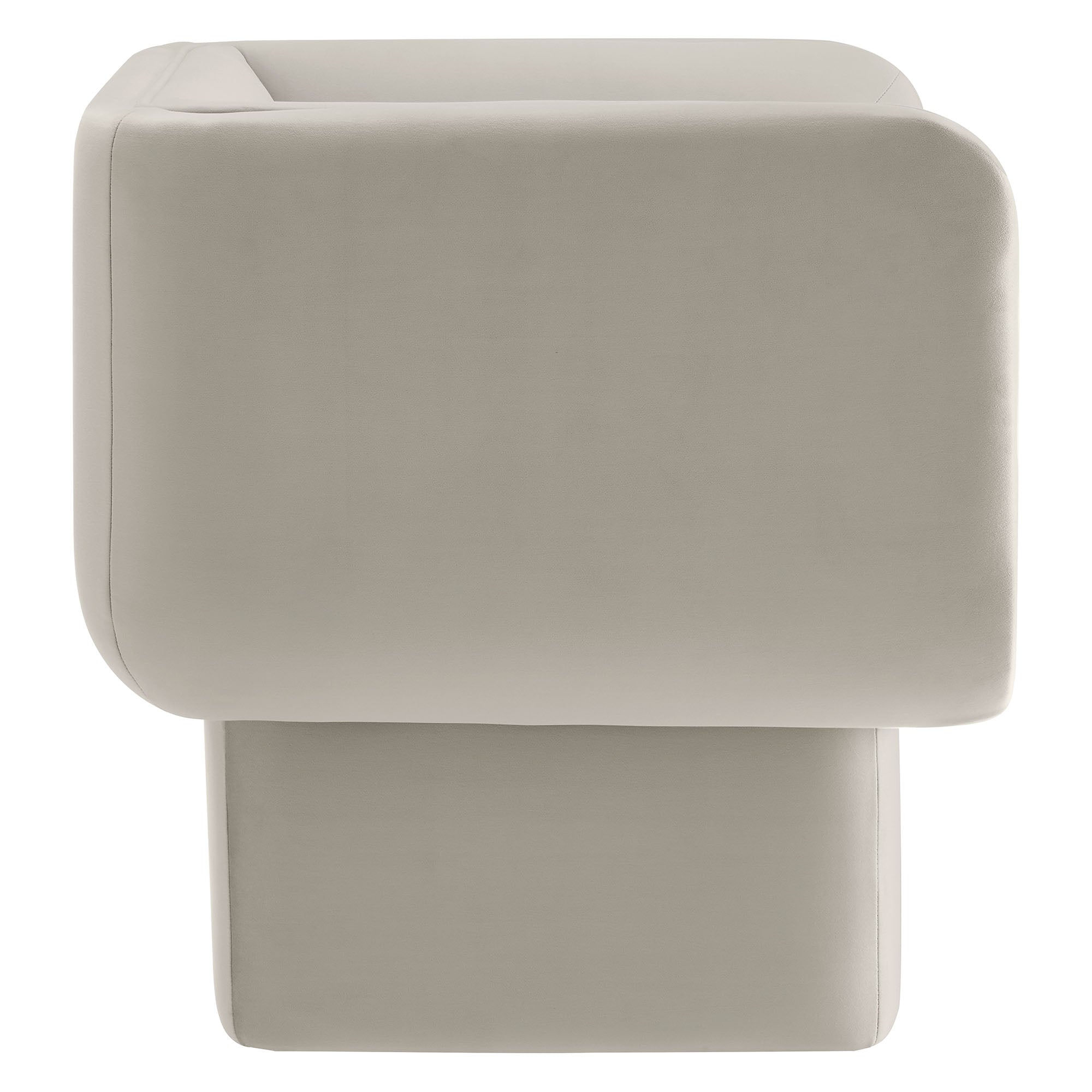 Revo Velvet Accent Armchair-Almond Denmark Home