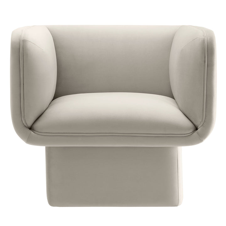 Revo Velvet Accent Armchair-Almond Denmark Home