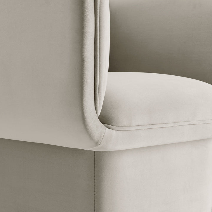 Revo Velvet Accent Armchair-Almond Denmark Home
