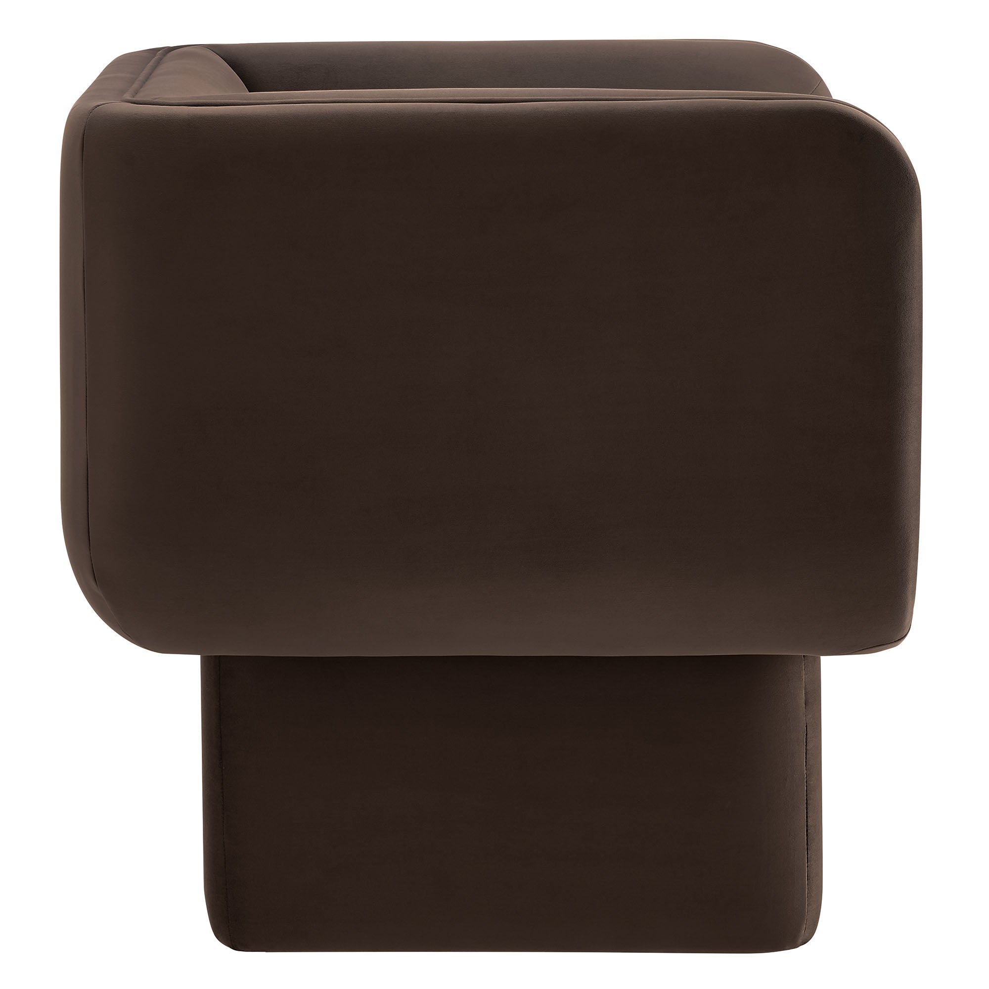 Revo Velvet Accent Armchair-Chocolate Brown Denmark Home