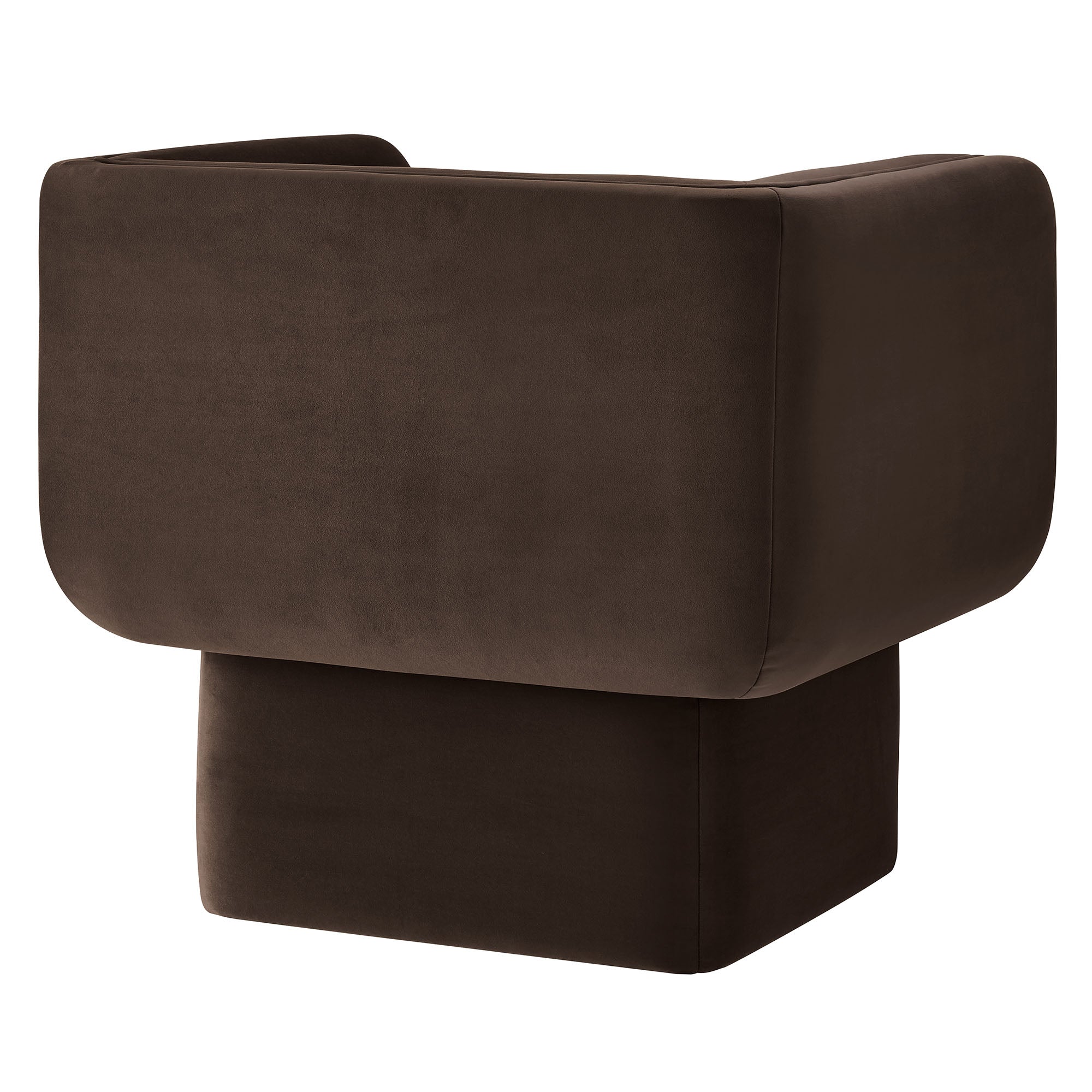 Revo Velvet Accent Armchair-Chocolate Brown Denmark Home