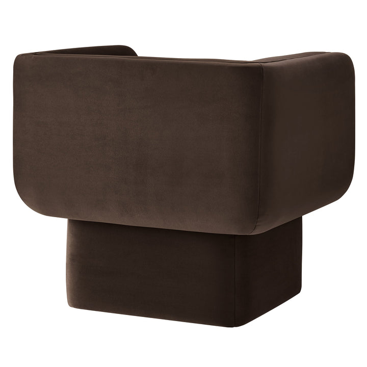 Revo Velvet Accent Armchair-Chocolate Brown Denmark Home