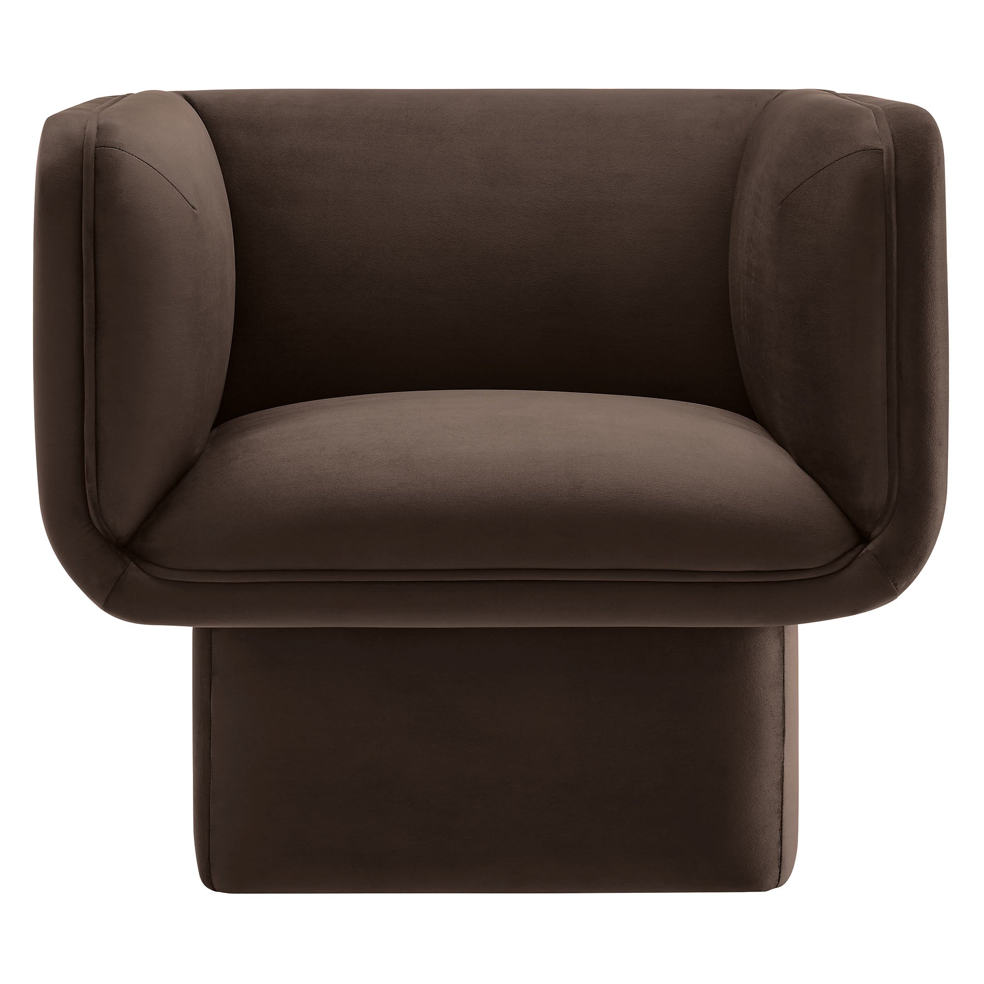 Revo Velvet Accent Armchair-Chocolate Brown Denmark Home