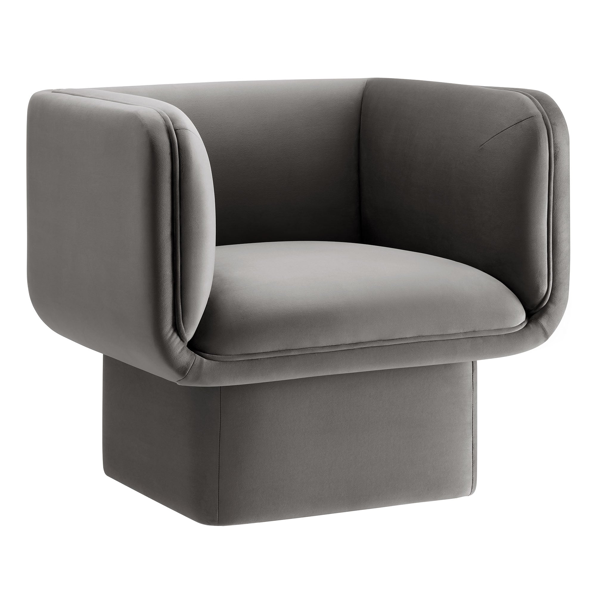 Revo Velvet Accent Armchair-Storm Gray Denmark Home
