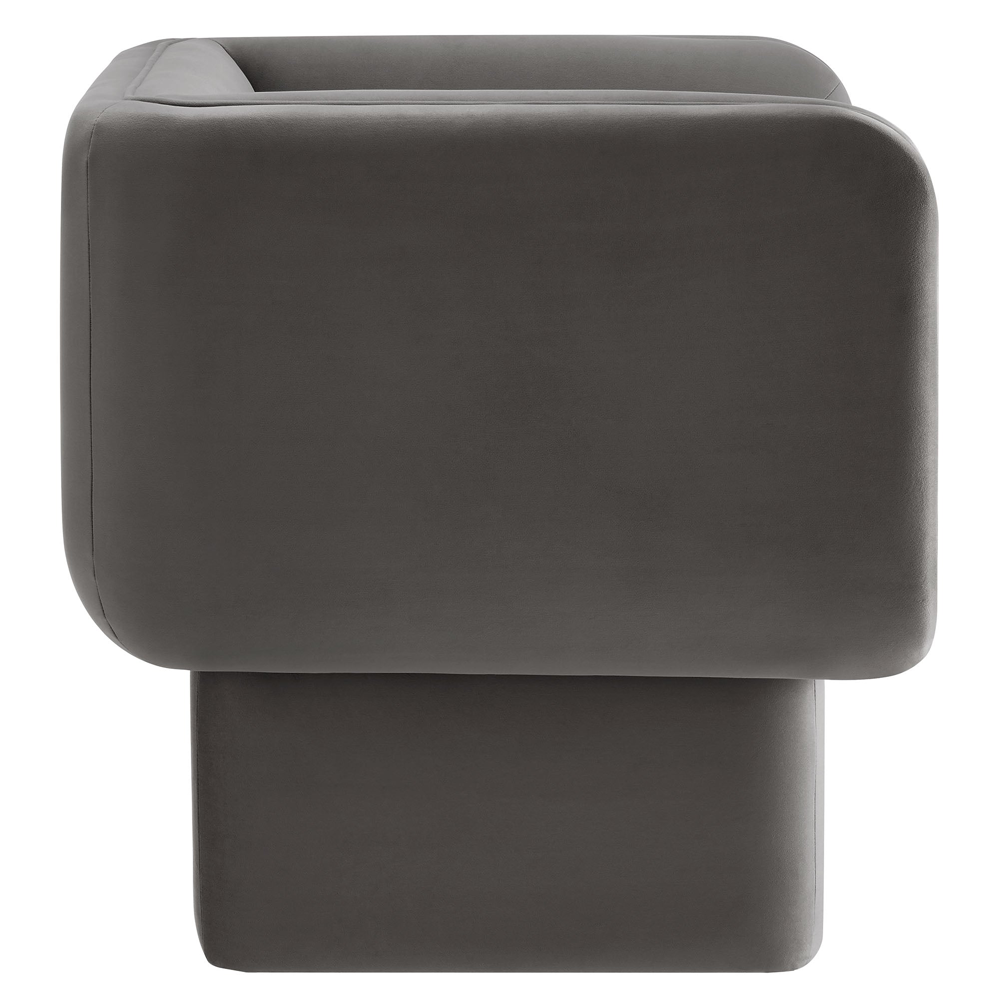 Revo Velvet Accent Armchair-Storm Gray Denmark Home