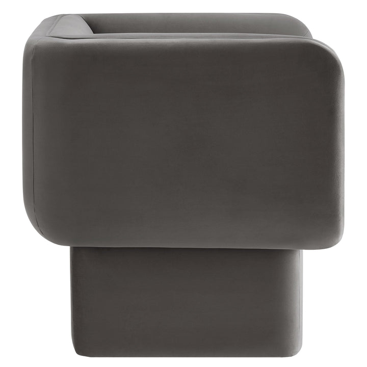 Revo Velvet Accent Armchair-Storm Gray Denmark Home