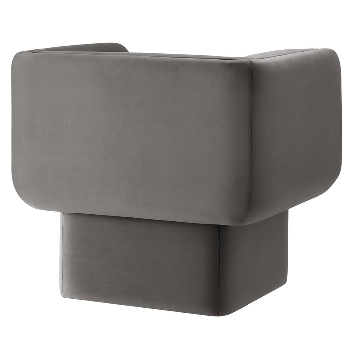 Revo Velvet Accent Armchair-Storm Gray Denmark Home