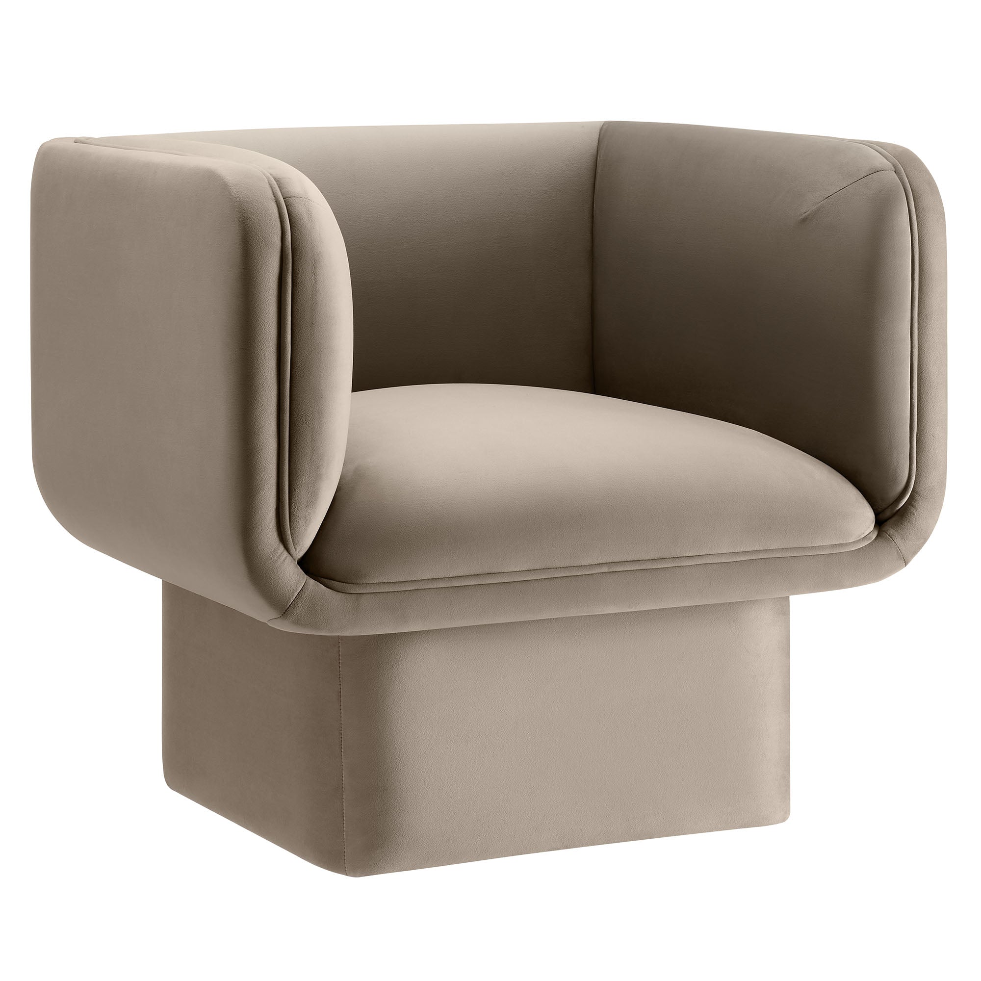 Revo Velvet Accent Armchair-Taupe Denmark Home