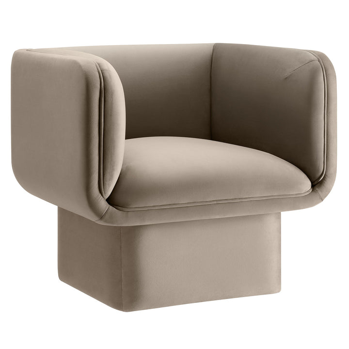 Revo Velvet Accent Armchair-Taupe Denmark Home