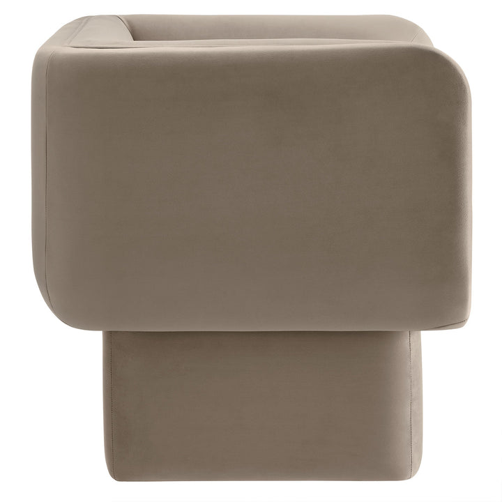Revo Velvet Accent Armchair-Taupe Denmark Home