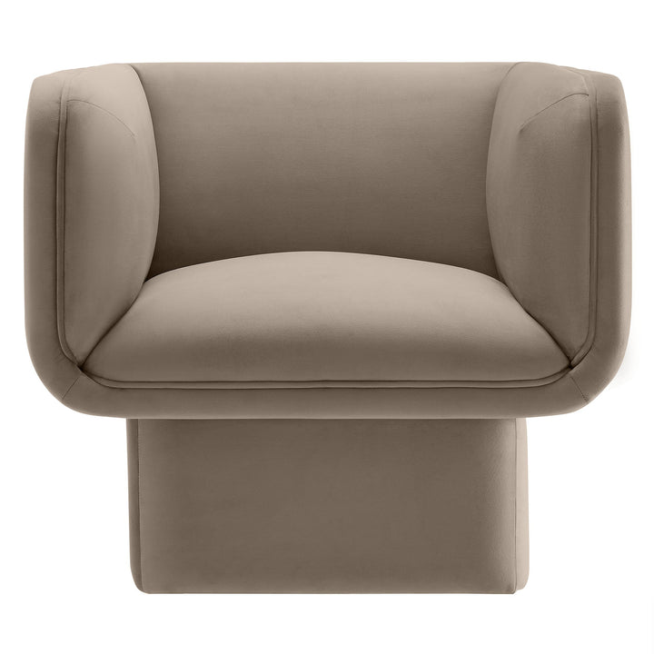 Revo Velvet Accent Armchair-Taupe Denmark Home