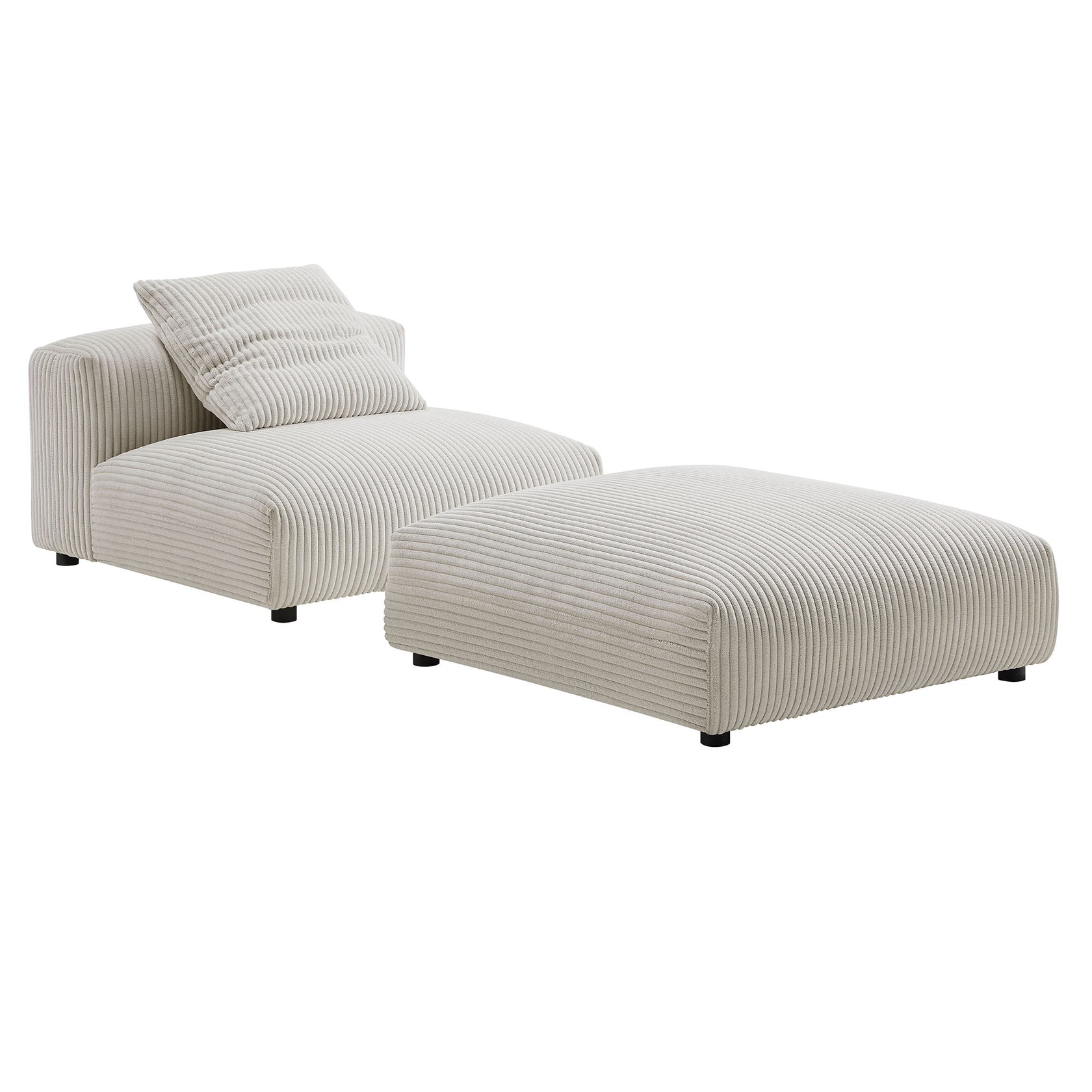 Lumi Modular Armless Chair and Ottoman Set – Almond Denmark Home