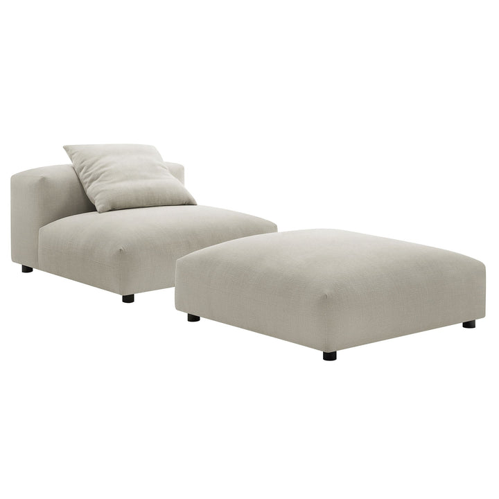 Lumi Modular Armless Chair and Ottoman Set - Linen Denmark Home