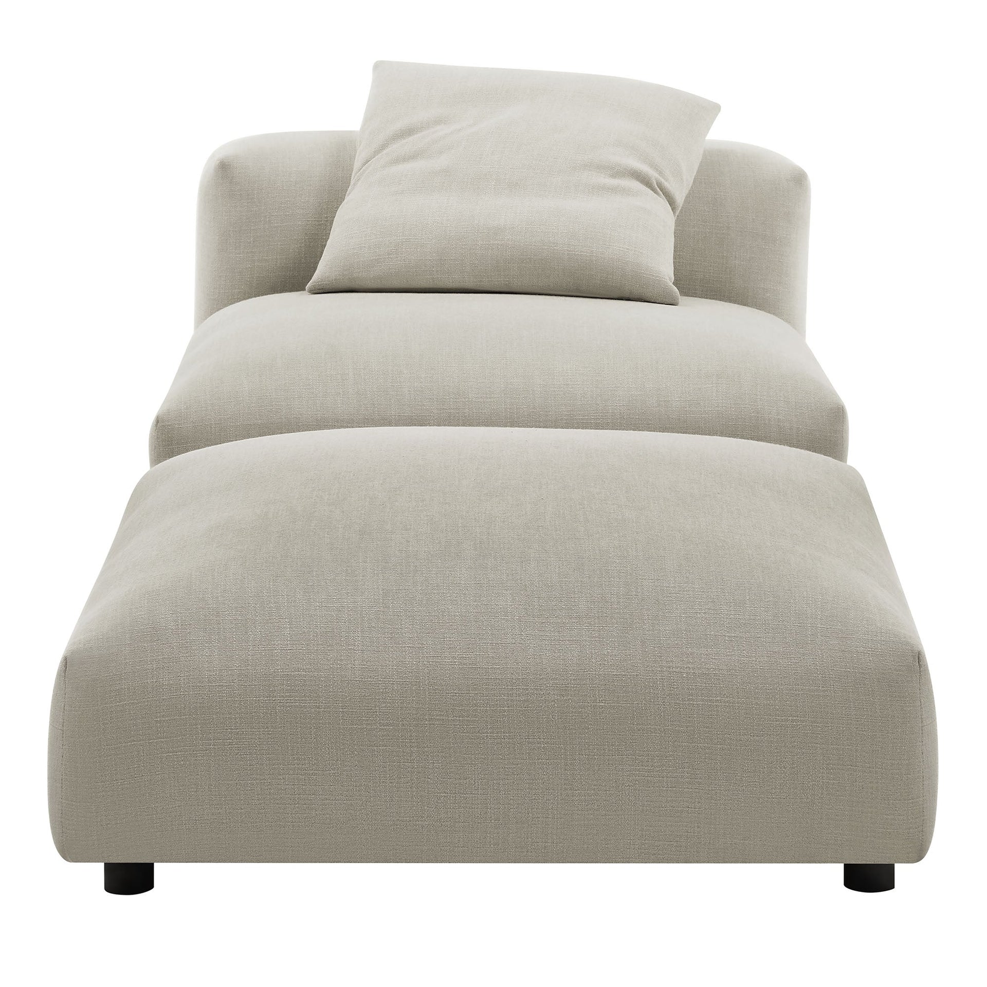 Lumi Modular Armless Chair and Ottoman Set - Linen Denmark Home