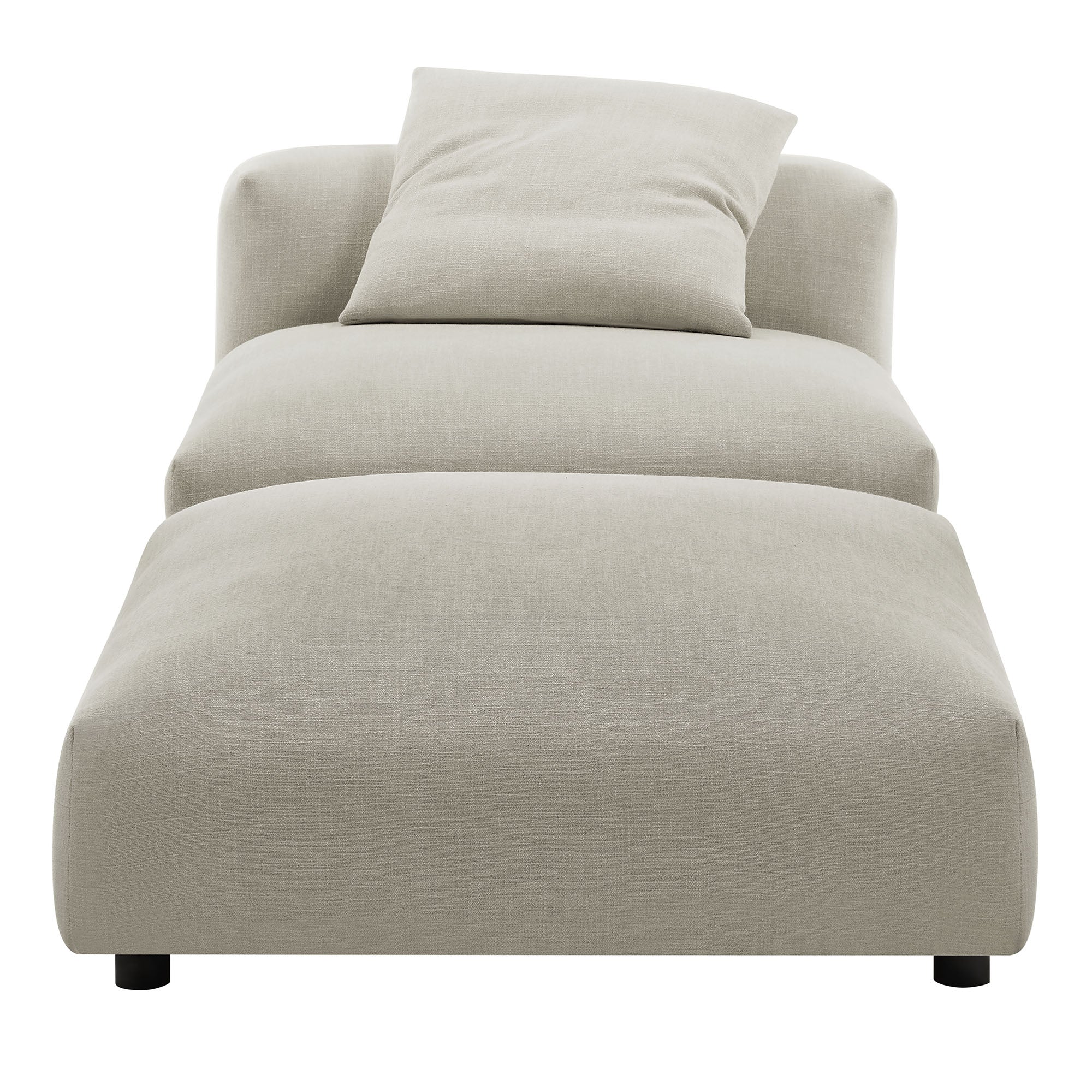 Lumi Modular Armless Chair and Ottoman Set - Linen Denmark Home