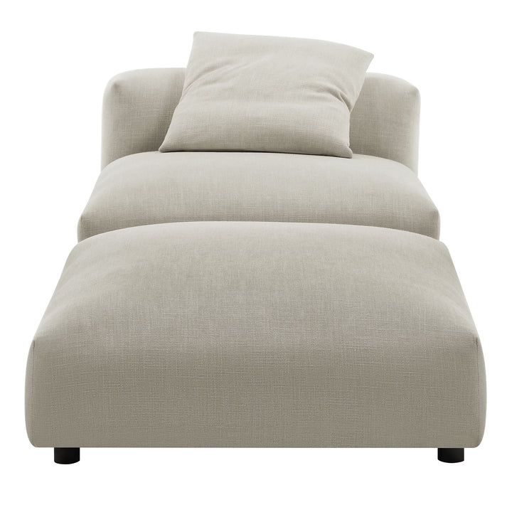 Lumi Modular Armless Chair and Ottoman Set - Linen Denmark Home