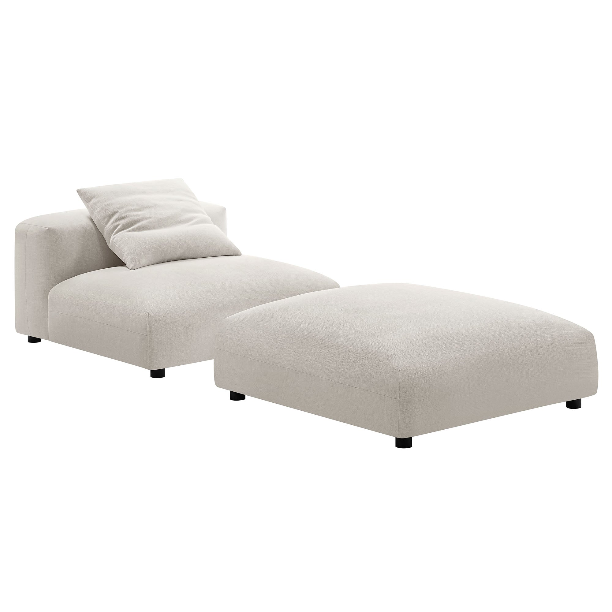 Lumi Modular Armless Chair and Ottoman Set - Linen (Copy) Denmark Home