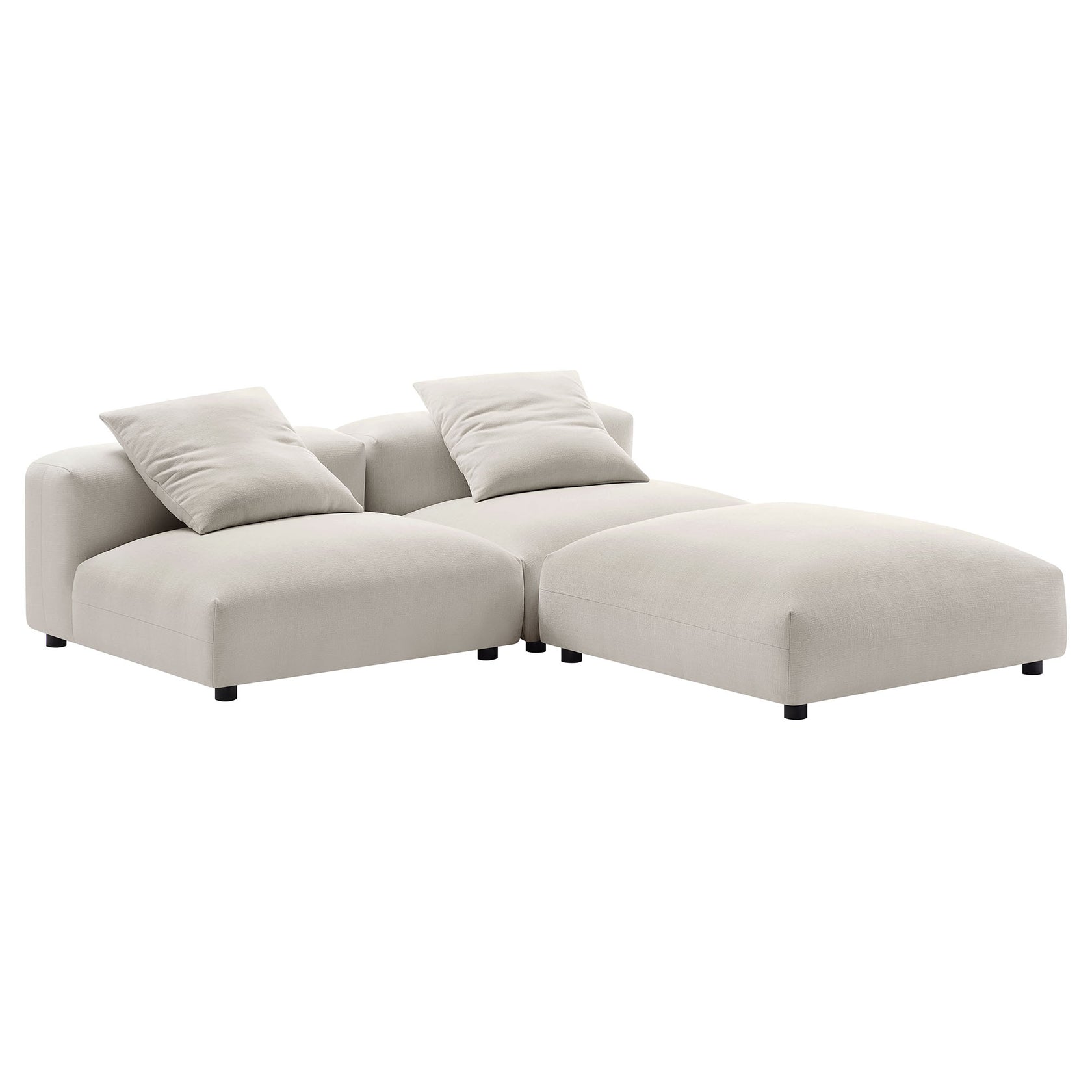Lumi Modular Corduroy 3-Piece Sectional Sofa - Salt