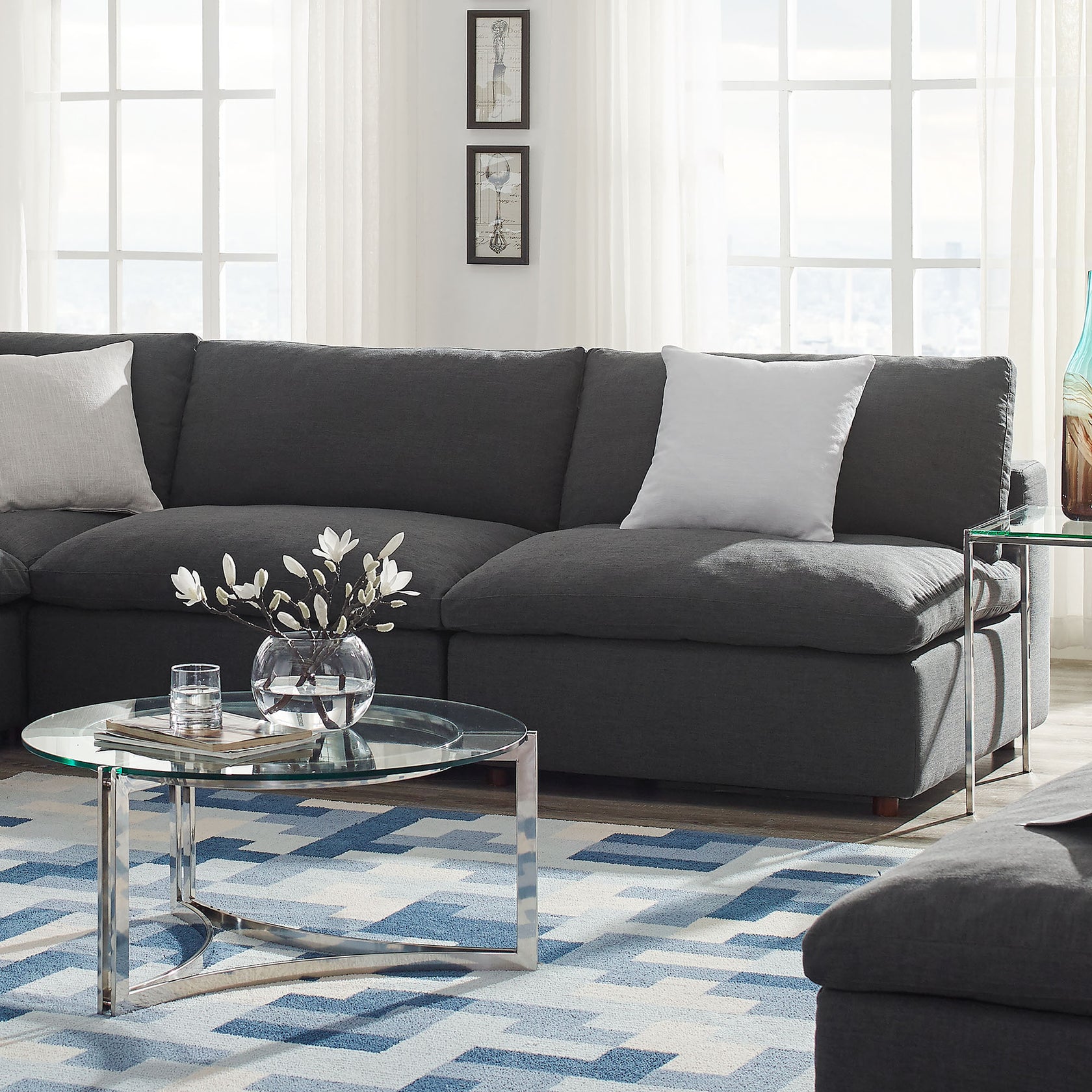 Marlowe Armless 2-Piece Loveseat - Gray