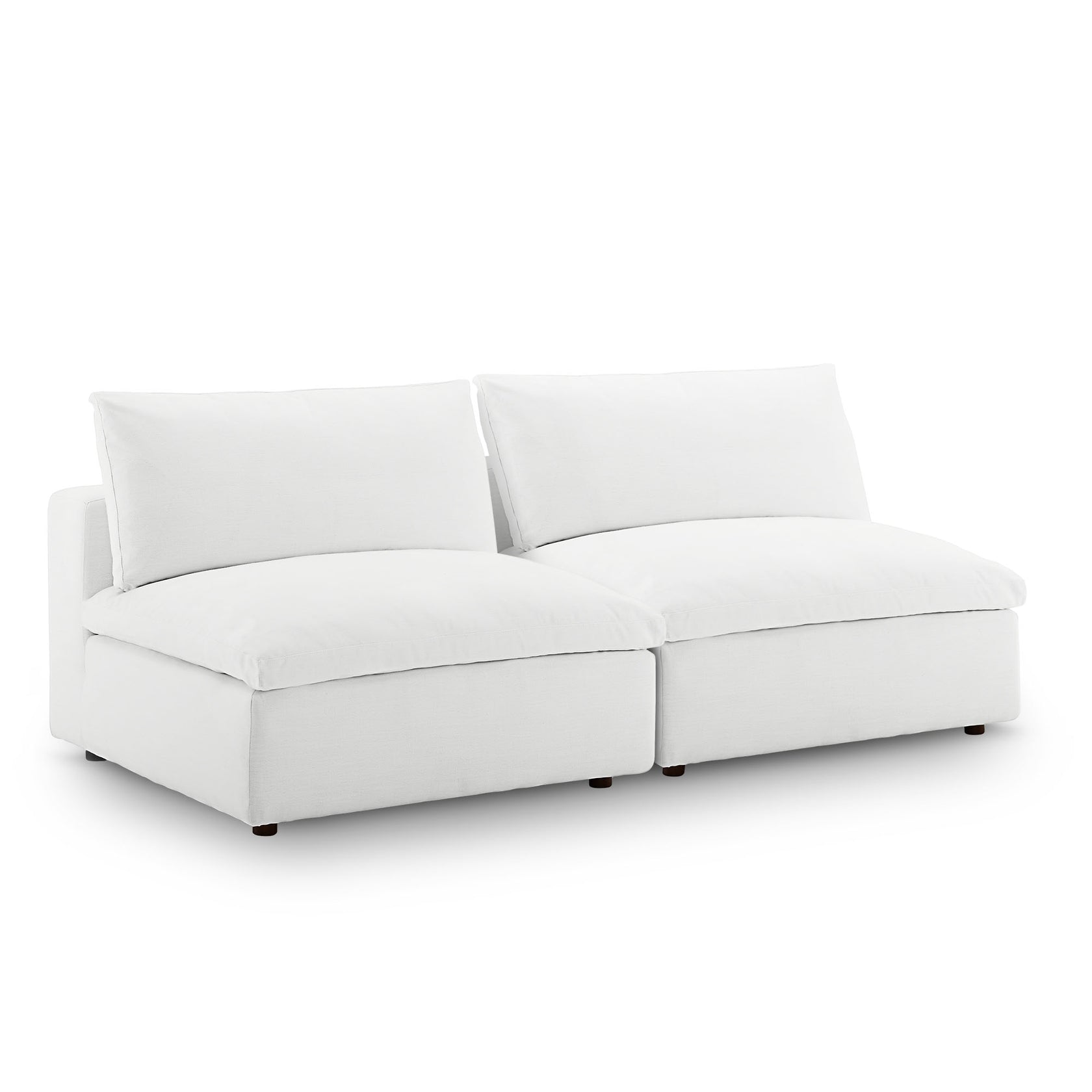 Marlowe Armless 2-Piece Loveseat - White