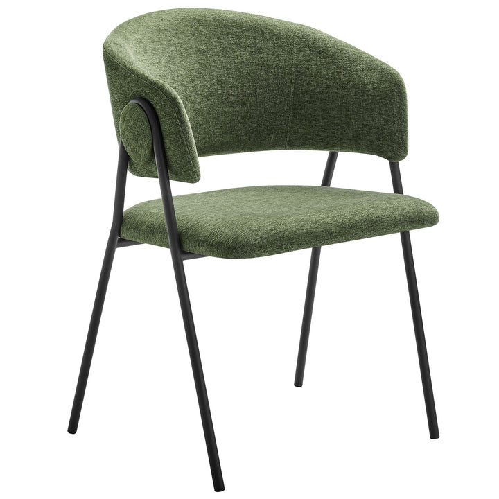 Syl Chenille Dining Chair Set - Eucalyptus Black Denmark Home