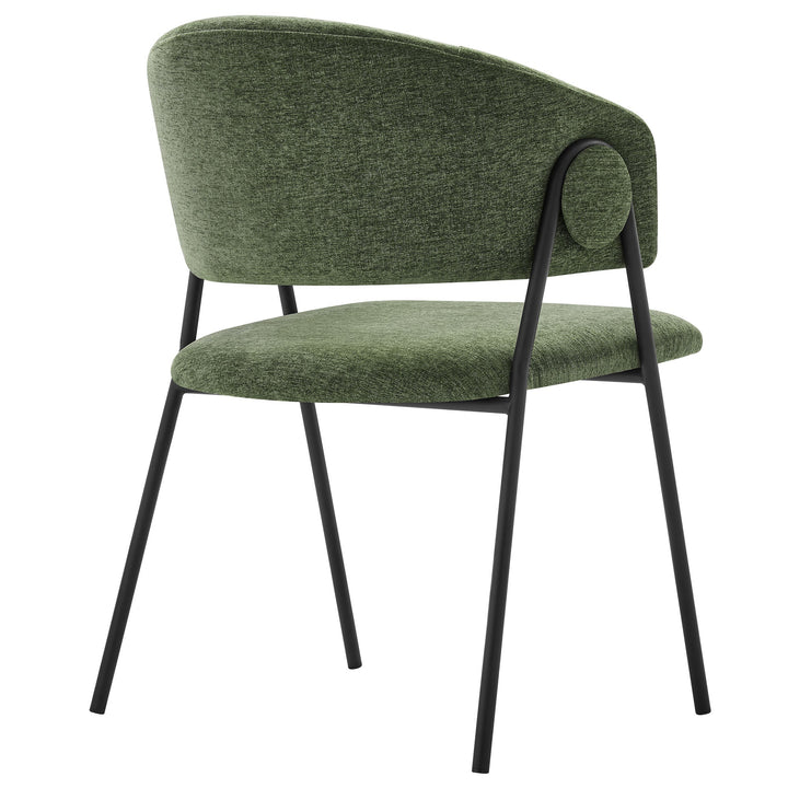 Syl Chenille Dining Chair Set - Eucalyptus Black Denmark Home